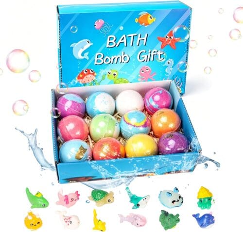 12 PCS Handmade Bubble Bathbombs with Toys Inside