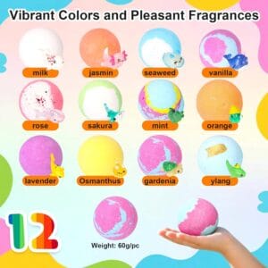 12 PCS Handmade Bubble Bathbombs with Toys Inside