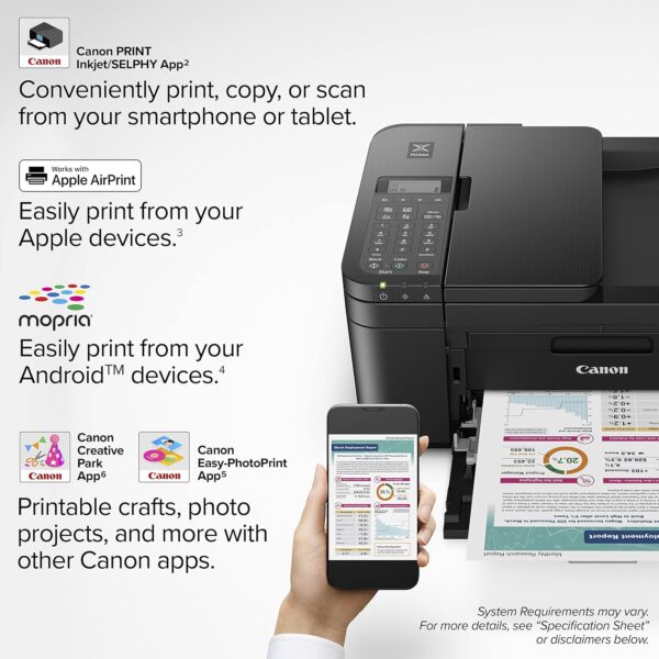 81o4WboSvRL._AC_SL1500_ Canon PIXMA TR4720 Wireless All-in-One Printer for Home Office – Print, Copy, Scan, Fax, Auto Document Feeder, AirPrint, Black